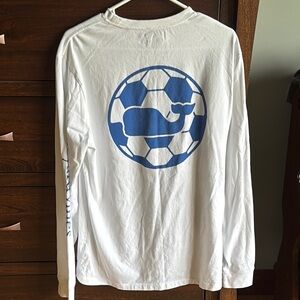 Vineyard Vines White and Blue Long Sleeve Tee